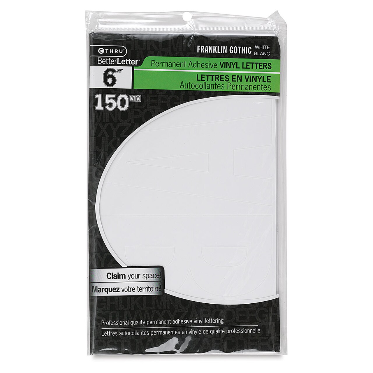 Westcott BetterLetter Self-Adhesive Vinyl Letters – 6” Permanent Letters, Franklin Gothic, White